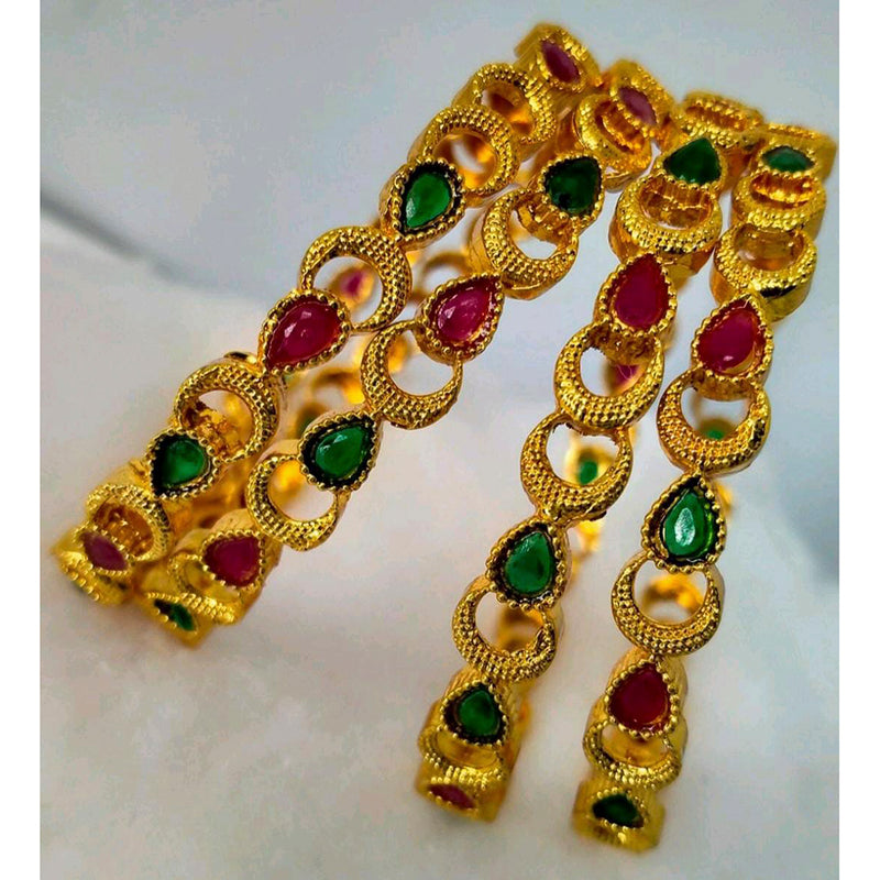 Pooja Bangles Gold Plated Kundan Stone Bangles Set