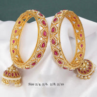 Pooja Bangles Gold Plated Kundan Stone Bangles Set
