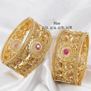 Pooja Bangles Gold Plated Pota Stone Bangles Set