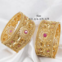 Pooja Bangles Gold Plated Pota Stone Bangles Set