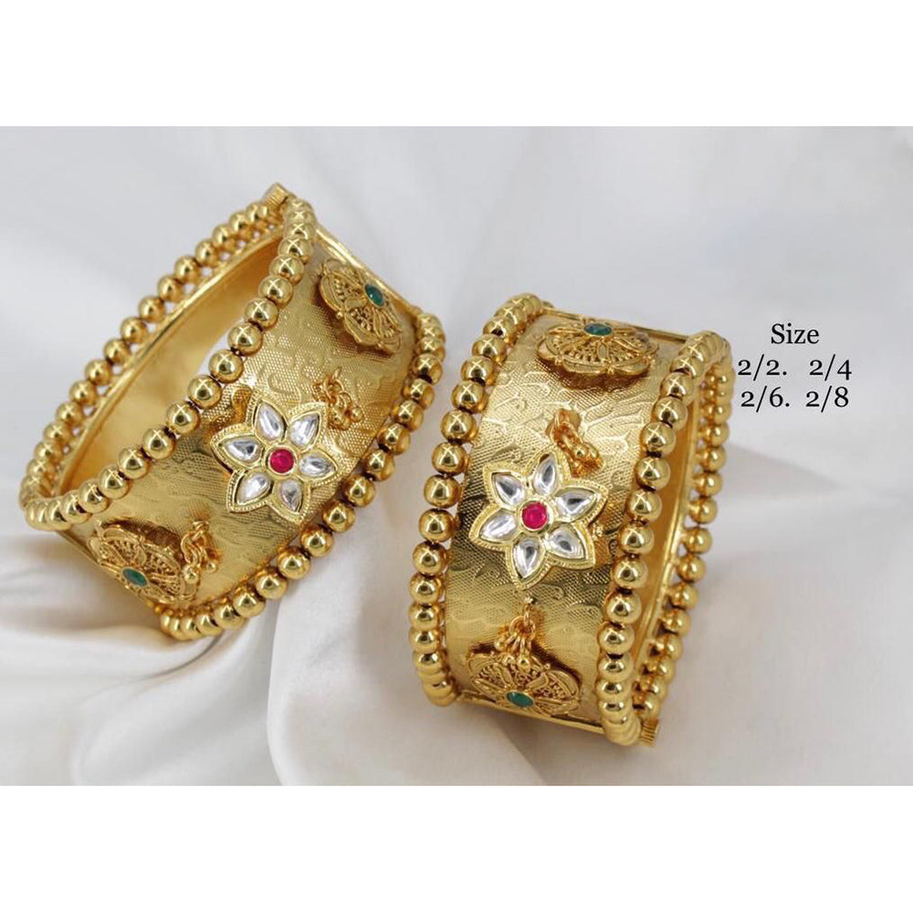 Pooja Bangles Gold Plated Austrian Stone Bangles Set