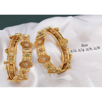Pooja Bangles Gold Plated Pota Stone Bangles Set
