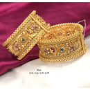 Pooja Bangles Gold Plated Pota Stone Bangles Set