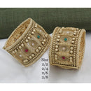 Pooja Bangles Gold Plated Pota Stone Bangles Set