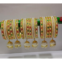 Pooja Bangles Gold Plated Meenakari & Pearl  Bangles Set