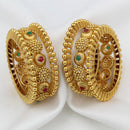 Pooja Bangles Gold Plated Pota Stone Bangles Set