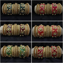 Pooja Bangles Pearl & Kundan Stone Acrylic Bangles