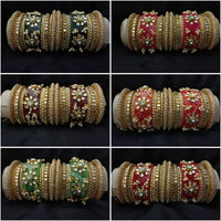 Pooja Bangles Pearl & Kundan Stone Acrylic Bangles