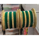 Pooja Bangles Gold Plated Kundan Stone & Thread Bangles