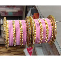 Pooja Bangles Gold Plated Kundan Stone & Thread Bangles