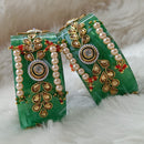 Pooja Bangles Pearl & Kundan Stone Acrylic Bangles