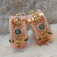 Pooja Bangles Pearl & Kundan Stone Acrylic Bangles