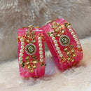 Pooja Bangles Pearl & Kundan Stone Acrylic Bangles
