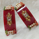 Pooja Bangles Pearl & Kundan Stone Acrylic Bangles
