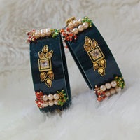 Pooja Bangles Pearl & Kundan Stone Acrylic Bangles