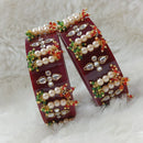 Pooja Bangles Pearl & Kundan Stone Acrylic Bangles