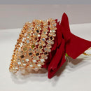 Pooja Bangles Gold Plated Austrian Stone & Mirror Bangles Set
