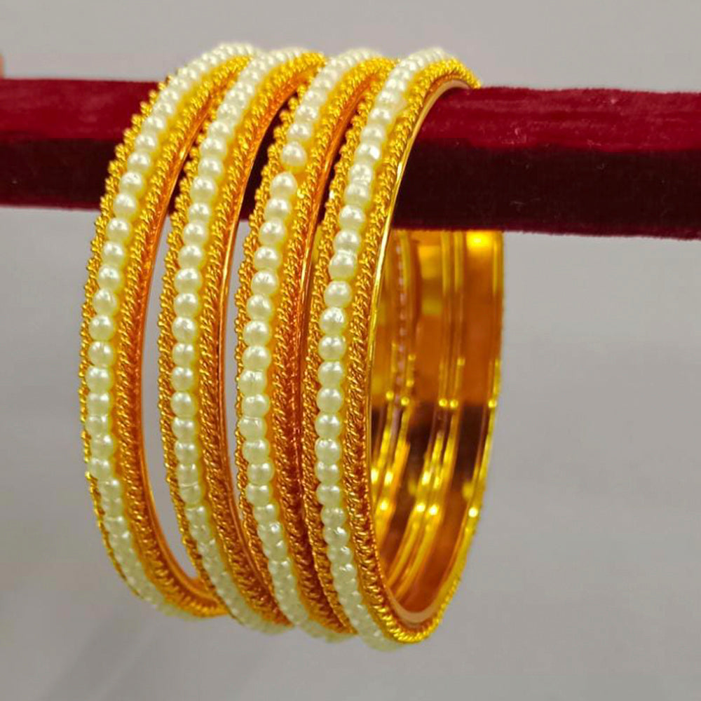 Pooja Bangles Gold Plated Pearl Pearl Bangles