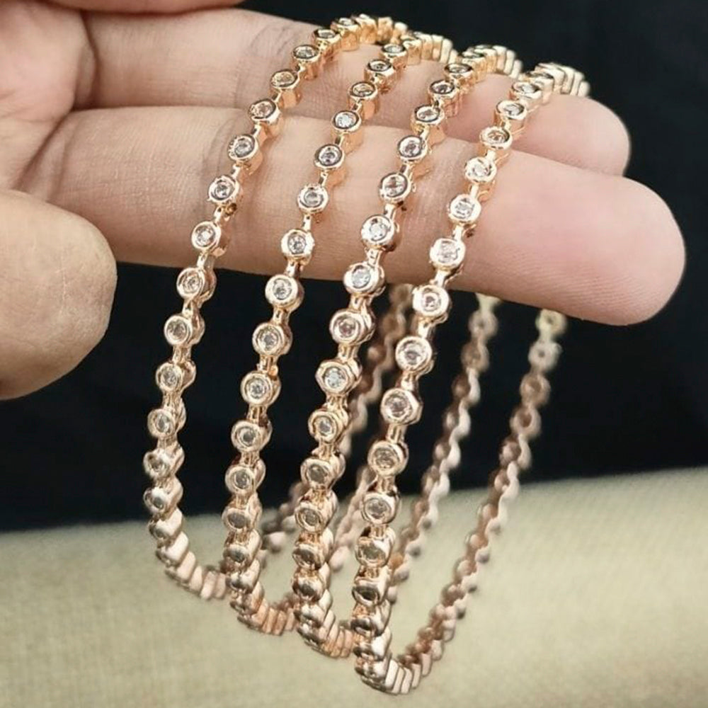Pooja Bangles Gold Plated Crystal Stone Bangles Set