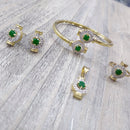 Pooja Bangles Gold Plated Ad Stone Jewellery Combo