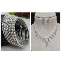 Pooja Bangles Gold Plated Ad Stone Jewellery Combo