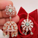 Pooja Bangles American Diamond Jhumki  Earrings With Maang Tikka