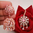 Pooja Bangles American Diamond Jhumki  Earrings With Maang Tikka