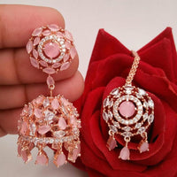 Pooja Bangles American Diamond Jhumki  Earrings With Maang Tikka