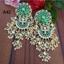 Pooja Bangles Gold Plated Meenakari & Kundan Stone Dangler Earrings