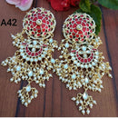 Pooja Bangles Gold Plated Meenakari & Kundan Stone Dangler Earrings