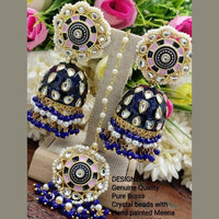 Pooja Bangles Kundan Stone & Meenakari Dangler Earrings With Maang Tikka