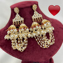 Pooja Bangles Gold Plated Kundan Stone & Beads Dangler Earrings