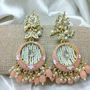 Pooja Bangles Gold Plated Kundan Stone & Meenakari Dangler Earrings