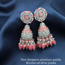 Pooja Bangles Silver Plated Kundan Stone & Beads Jhumki Earrings