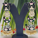 Pooja Bangles Gold Plated Kundan Stone & Meenakari Jhumkis Earrings