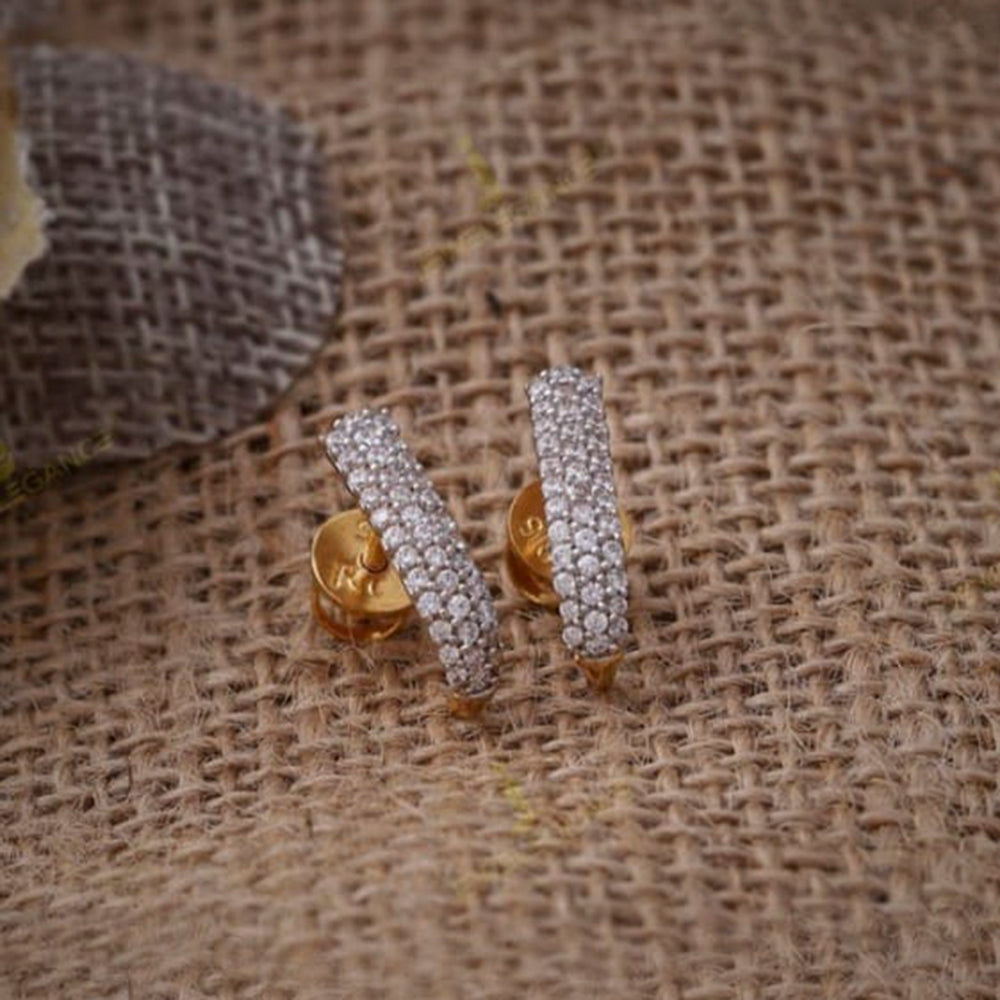 Pooja Bangles Gold Plated AD Stone Stud Earrings