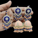 Pooja Bangles Kundan Stone & Meenakari  Jhumki Earrings With Maang Tikka