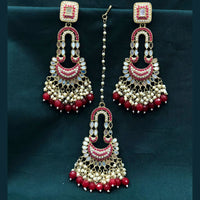 Pooja Bangles Pota Stone & Mirror Dangler Earrings With Maang Tikka