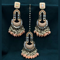 Pooja Bangles Pota Stone & Mirror Dangler Earrings With Maang Tikka