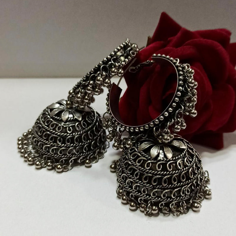 Pooja Bangles Antique Silver Plated Jhumkis Earrings