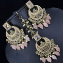 Pooja Bangles Crystal Stone & Beads Dangler Earrings With Maang Tikka
