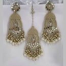 Pooja Bangles Pota Stone & Mirror Dangler Earrings With Maang Tikka