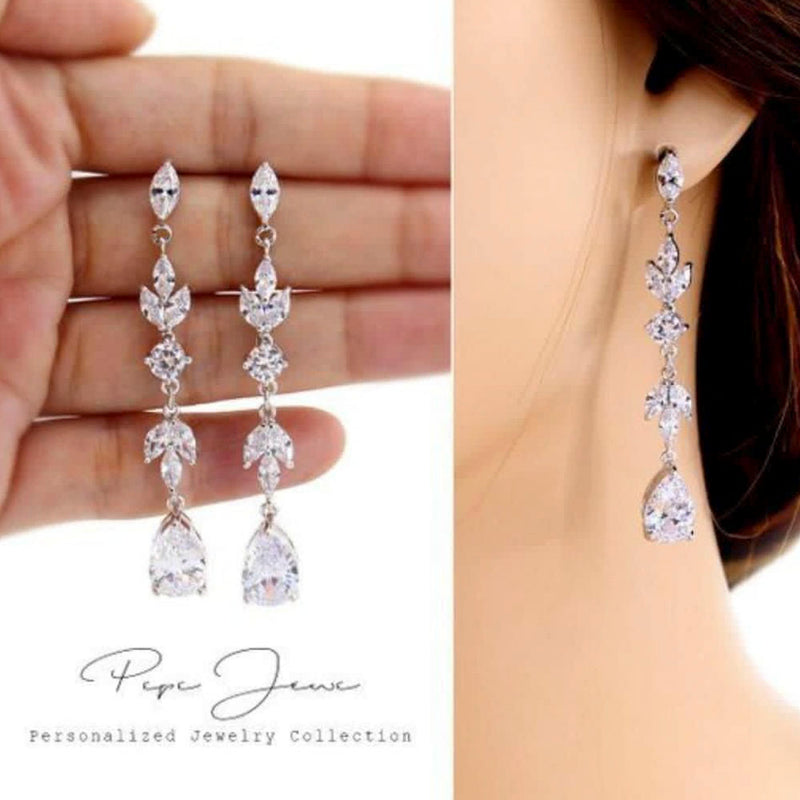 Pooja Bangles Silver Plated Crystal Stone Dangler Earrings