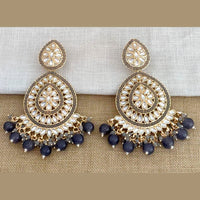 Pooja Bangles Gold Plated Kundan Stone & Beads Dangler Earrings