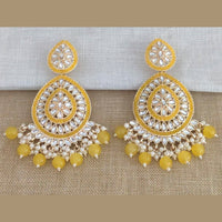 Pooja Bangles Gold Plated Kundan Stone & Beads Dangler Earrings