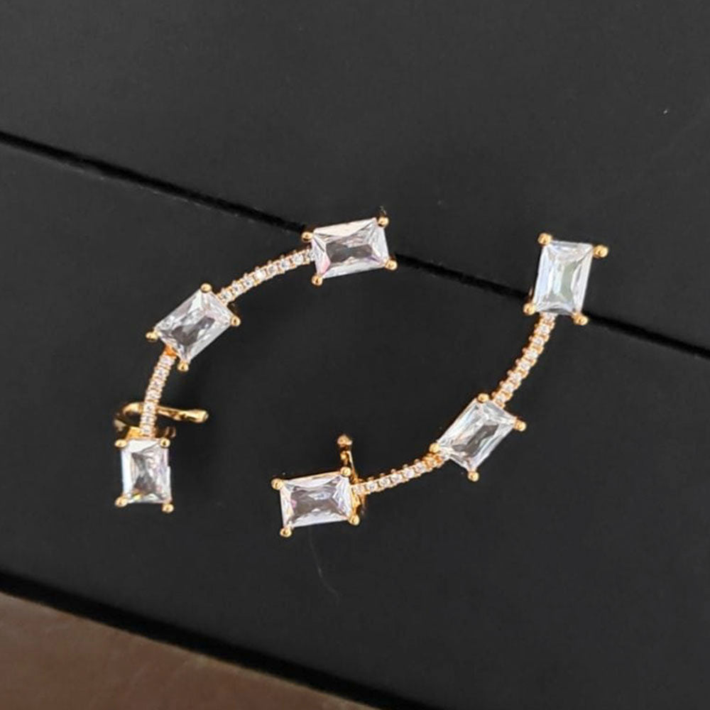 Pooja Bangles Gold Plated Crystal Stone Ear Cuff