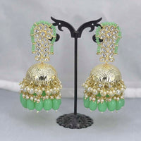Pooja Bangles Gold Plated Beads & Kundan Stone Jhumki Earrings