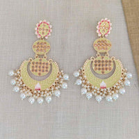 Pooja Bangles Gold Plated Beads & Kundan Stone & Meenakari Dangler Earrings