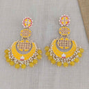 Pooja Bangles Gold Plated Beads & Kundan Stone & Meenakari Dangler Earrings