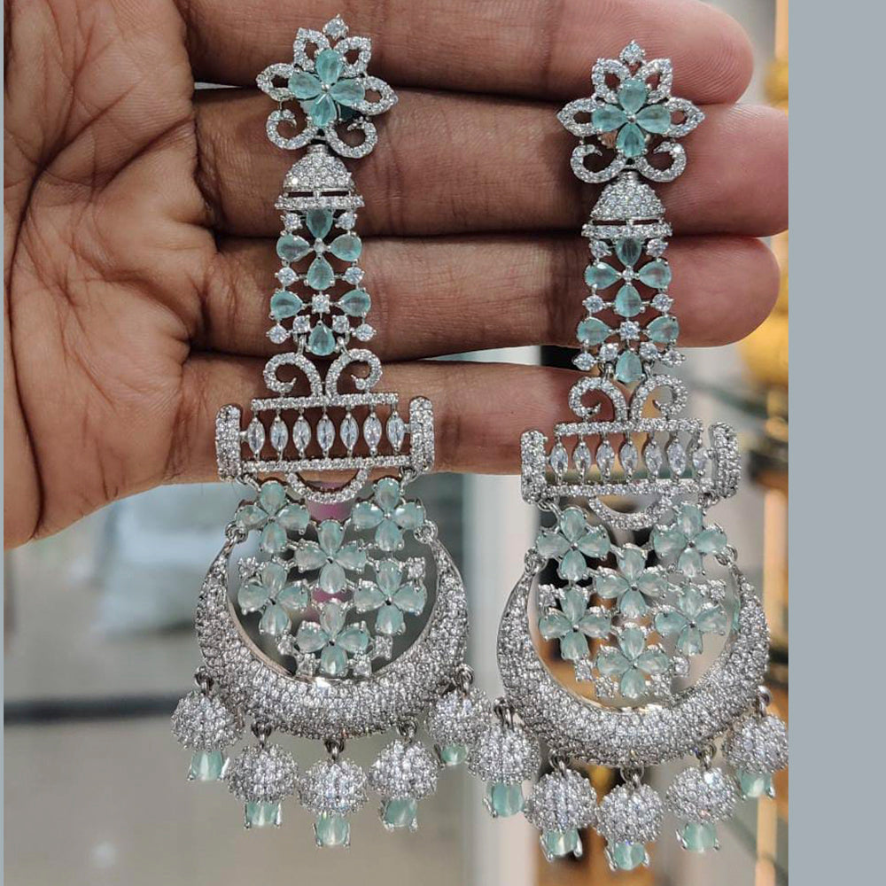 Pooja Bangles Gold Plated AD Stone Dangler Earrings